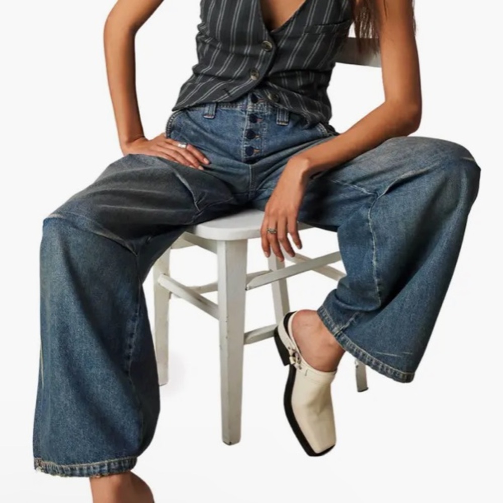 NWT We the Free Newbies Slouchy Wide Leg Jean